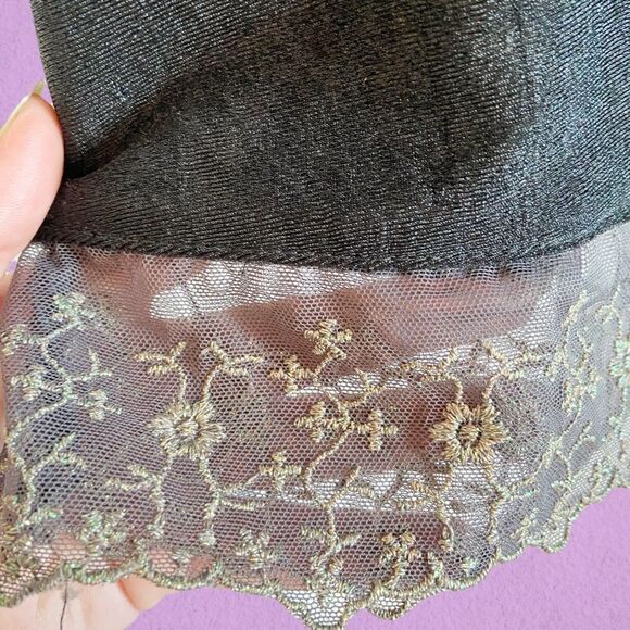 Vintage 90’s little black mini dress lace hem - Picture 4 of 11